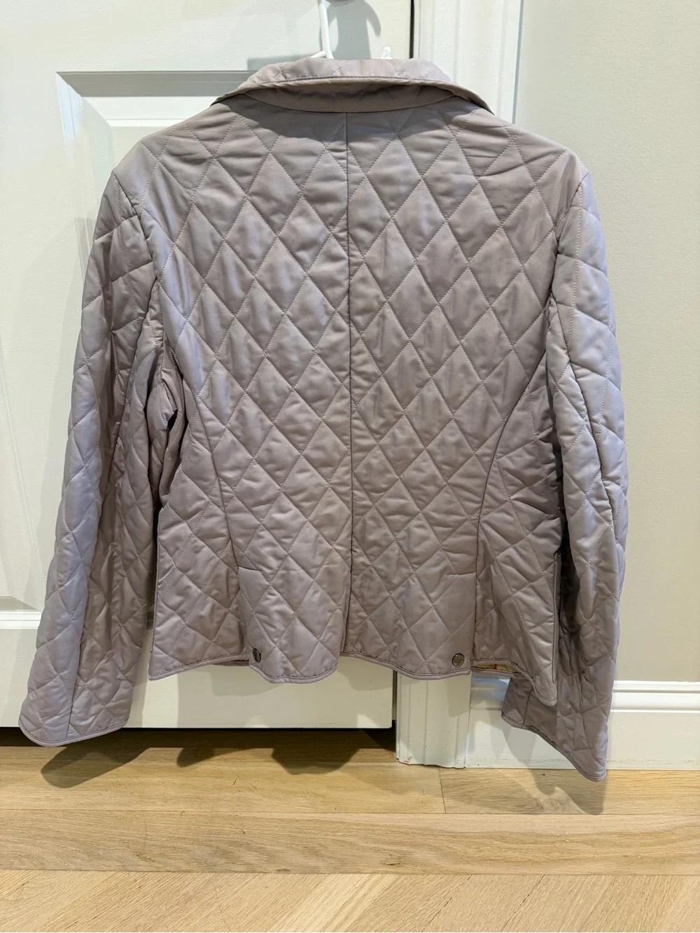 Burberry Quilted Lavender Puffer Jacket with Signature Check Lining